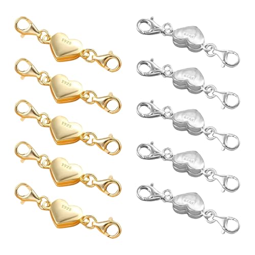 10pcs Praktische Magnetische Verschlüsse Elegante Gold Und Silbersperrungen Tragbares Zubehör Für Halsketten Und Armbänder von WOURRD