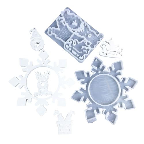 2pcs/set Handgefertigte Schmuck Dekoration Form Epoxidharz Weihnachtsbaum Schneeflocken Anhänger Schimmelschmuck Schmuckzubehör 2pcs/set Handgefertigte Schmuck Dekoration Form Epoxidharz Weihnachtsbaum Schneeflocken Anhänger Schimmelschmuck Schmuckzubehör von WOURRD