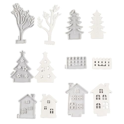 6pcs Weihnachtsilikonformen Für Kerzenhalter Dekoration Gips Ornamente Weihnachtsdekorationen Epoxidharz von WOURRD