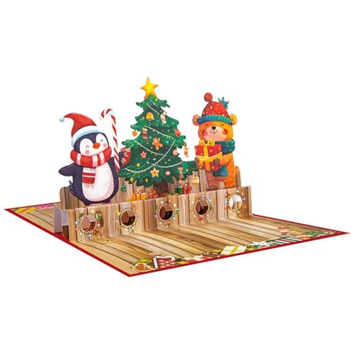 WOURRD Elegante 3D Weihnachtsgrüßkarten Erfreut Wünsche Mit 3D Popup Weihnachtskartenumschlägen Für Geschenk Geben von WOURRD