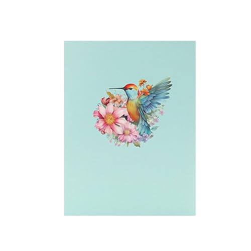 WOURRD Hummingbird Blumenkarte Für Geburtstage Handgefertigte Grußkarte Mit Umschlag Eleganter Hochzeitstag Feierkarte von WOURRD