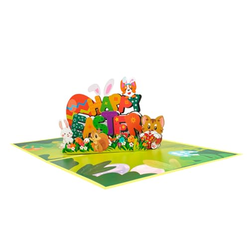 WOURRD Osterthema Grüße Karten 3D Effekte Grüße Karten Stilvolle Tiere Partykarten Handgefertigte Osterpostkarten Mit Umschlag WOURRD Osterthema Grüße Karten 3D Effekte Grüße Karten Stilvolle Tiere Partykarten Handgefertigte Osterpostkarten Mit Umschlag von WOURRD