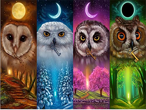 5D Diamond Painting Diamant Malerei Painting Bilder, Wowdecor Bunt Eule Tiere Mond Stars Full Set Groß DIY Diamant Gemälde Malen Nach Zahlen 5D Diamond Painting Diamant Malerei Painting Bilder, Wowdecor Bunt Eule Tiere Mond Stars Full Set Groß DIY Diamant Gemälde Malen Nach Zahlen von WOWDECOR