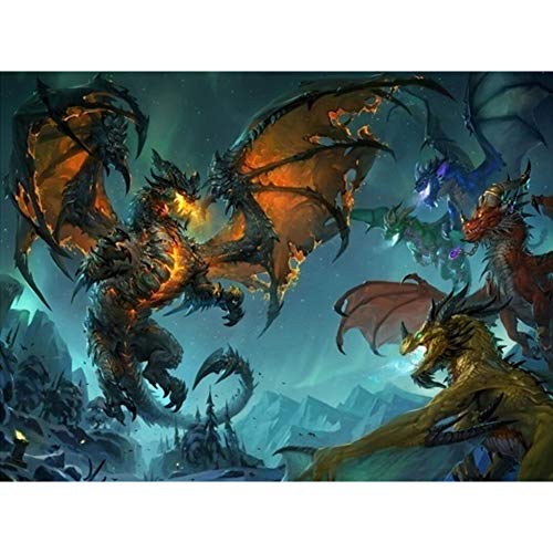 5D Diamond Painting Diamant Malerei Painting Bilder, Wowdecor Drachen Spiel des Thrones Full Set Groß DIY Diamant Gemälde Malen Nach Zahlen von WOWDECOR