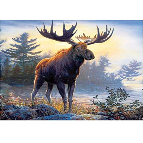5D Diamond Painting Diamant Malerei Painting Bilder, Wowdecor Elch Hirsch Dschungel See Tiere Full Set Groß DIY Diamant Gemälde Malen Nach Zahlen 5D Diamond Painting Diamant Malerei Painting Bilder, Wowdecor Elch Hirsch Dschungel See Tiere Full Set Groß DIY Diamant Gemälde Malen Nach Zahlen von WOWDECOR