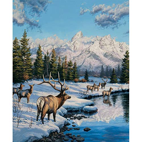 5D Diamond Painting Diamant Malerei Painting Bilder, Wowdecor Elch Hirsch Winter Schnee Landschaft Full Set Groß DIY Diamant Gemälde Malen Nach Zahlen 5D Diamond Painting Diamant Malerei Painting Bilder, Wowdecor Elch Hirsch Winter Schnee Landschaft Full Set Groß DIY Diamant Gemälde Malen Nach Zahlen von WOWDECOR