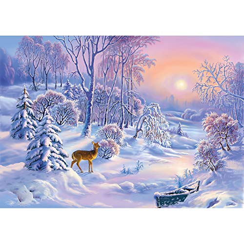 5D Diamond Painting Diamant Malerei Painting Bilder, Wowdecor Hirsch Winter Schnee Landschaft Full Set Groß DIY Diamant Gemälde Malen Nach Zahlen 5D Diamond Painting Diamant Malerei Painting Bilder, Wowdecor Hirsch Winter Schnee Landschaft Full Set Groß DIY Diamant Gemälde Malen Nach Zahlen von WOWDECOR