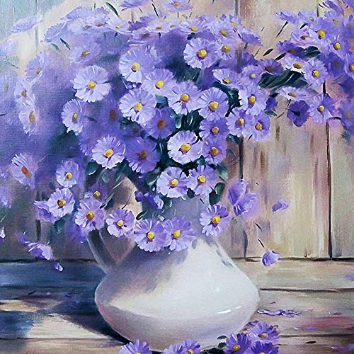 5D Diamond Painting Diamant Malerei Painting Bilder, Wowdecor Lila Blumen Weiß Porzellan Flasche Full Set Groß DIY Diamant Gemälde Malen Nach Zahlen 5D Diamond Painting Diamant Malerei Painting Bilder, Wowdecor Lila Blumen Weiß Porzellan Flasche Full Set Groß DIY Diamant Gemälde Malen Nach Zahlen von WOWDECOR
