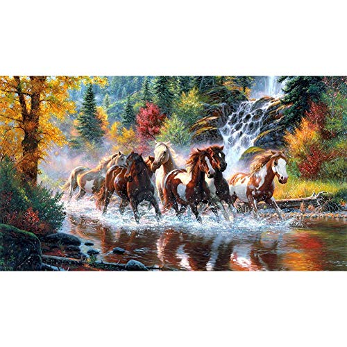5D Diamond Painting Diamant Malerei Painting Bilder, Wowdecor Pferd Tier Wasserfall Wald Landschaft Full Set Groß DIY Diamant Gemälde Malen Nach Zahlen 5D Diamond Painting Diamant Malerei Painting Bilder, Wowdecor Pferd Tier Wasserfall Wald Landschaft Full Set Groß DIY Diamant Gemälde Malen Nach Zahlen von WOWDECOR