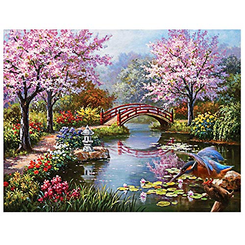 5D Diamond Painting Diamant Malerei Painting Bilder, Wowdecor Pfirsich Blüte Brücke Full Set Groß DIY Diamant Gemälde Malen Nach Zahlen 5D Diamond Painting Diamant Malerei Painting Bilder, Wowdecor Pfirsich Blüte Brücke Full Set Groß DIY Diamant Gemälde Malen Nach Zahlen von WOWDECOR