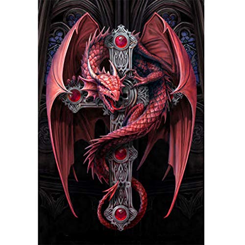 5D Diamond Painting Diamant Malerei Painting Bilder, Wowdecor Rot Drachen Kreuz Tiere Full Set Groß DIY Diamant Gemälde Malen Nach Zahlen 5D Diamond Painting Diamant Malerei Painting Bilder, Wowdecor Rot Drachen Kreuz Tiere Full Set Groß DIY Diamant Gemälde Malen Nach Zahlen von WOWDECOR