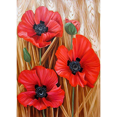 5D Diamond Painting Diamant Malerei Painting Bilder, Wowdecor Rot Mohn Blumen Full Set Groß DIY Diamant Gemälde Malen Nach Zahlen 5D Diamond Painting Diamant Malerei Painting Bilder, Wowdecor Rot Mohn Blumen Full Set Groß DIY Diamant Gemälde Malen Nach Zahlen von WOWDECOR
