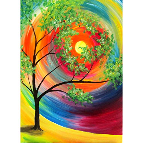 5D Diamond Painting Diamant Malerei Painting Bilder, Wowdecor Vier Jahreszeit Baum Bunt Sternenhimmel Himmel Full Set Groß DIY Diamant Gemälde Malen Nach Zahlen von WOWDECOR