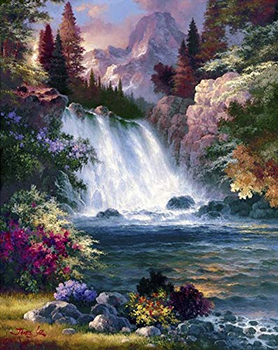 5D Diamond Painting Diamant Malerei Painting Bilder, Wowdecor Wasserfall Baum Fluss Berg Landschaft Full Set Groß DIY Diamant Gemälde Malen Nach Zahlen 5D Diamond Painting Diamant Malerei Painting Bilder, Wowdecor Wasserfall Baum Fluss Berg Landschaft Full Set Groß DIY Diamant Gemälde Malen Nach Zahlen von WOWDECOR