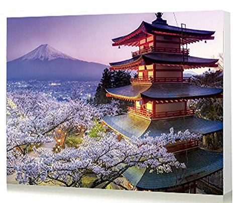 WOWDECOR Art Supplies Malen-nach-Zahlen-Set, Motiv: Mount Fuji, japanische Landschaft, DIY, 40 x 50 cm, mit Malpinseln, Leinwand (ohne Rahmen) von WOWDECOR