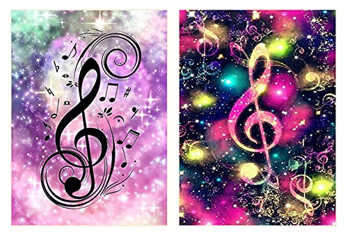 WOWDECOR 2 x Diamantgemälde mit bunten Musiknoten, Sternenhimmel, zum Selbermachen, 5D-Diamant-Kunst-Set, Stickerei-Mosaik, 30 x 40 cm WOWDECOR 2 x Diamantgemälde mit bunten Musiknoten, Sternenhimmel, zum Selbermachen, 5D-Diamant-Kunst-Set, Stickerei-Mosaik, 30 x 40 cm von WOWDECOR