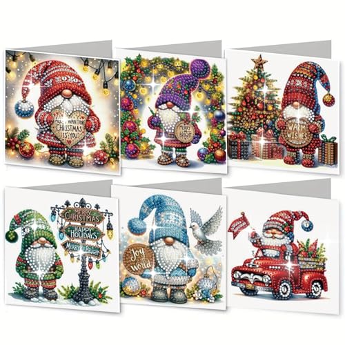 WOWDECOR Diamond Art Grußkarten Kit Weihnachtself Segen, 12 Stück DIY Diamant Malerei Karten Sets, 5D Diamant Kunst Weihnachtskarten mit Umschlägen, Postkarten für Handgemacht WOWDECOR Diamond Art Grußkarten Kit Weihnachtself Segen, 12 Stück DIY Diamant Malerei Karten Sets, 5D Diamant Kunst Weihnachtskarten mit Umschlägen, Postkarten für Handgemacht von WOWDECOR