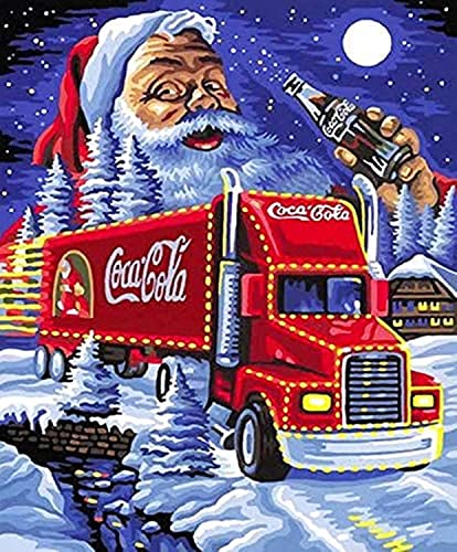WOWDECOR Diamond Painting Truck Santa Claus Drinks Moon Full Drill DIY 5D Diamond Art Kit Stickerei Mosaik 30x40cm von WOWDECOR