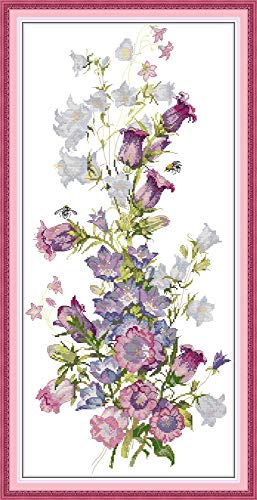 WOWDECOR Kreuzstich-Stickerei-Set für Erwachsene und Kinder, Frühlingsblumen, hohes Rittersporn, 11 Karat, geprägt, DIY-Näharbeiten, einfache Anfänger WOWDECOR Kreuzstich-Stickerei-Set für Erwachsene und Kinder, Frühlingsblumen, hohes Rittersporn, 11 Karat, geprägt, DIY-Näharbeiten, einfache Anfänger von WOWDECOR