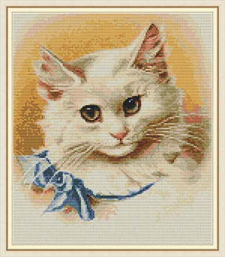 WOWDECOR Kreuzstich-Stickerei-Set für Erwachsene und Kinder, Krawatte, weiße Katze, Tiere, 11 Ct, geprägt DIY DMC Nadelarbeit für Anfänger WOWDECOR Kreuzstich-Stickerei-Set für Erwachsene und Kinder, Krawatte, weiße Katze, Tiere, 11 Ct, geprägt DIY DMC Nadelarbeit für Anfänger von WOWDECOR