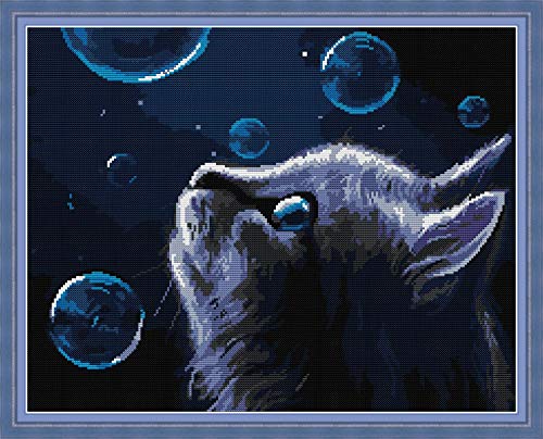 WOWDECOR Kreuzstich-Stickerei-Set für Erwachsene und Kinder, dicke Katze, Tiere, Blasen, Nachtlandschaft, 11 Ct, geprägt, DIY-Näharbeiten, einfacher Anfänger WOWDECOR Kreuzstich-Stickerei-Set für Erwachsene und Kinder, dicke Katze, Tiere, Blasen, Nachtlandschaft, 11 Ct, geprägt, DIY-Näharbeiten, einfacher Anfänger von WOWDECOR