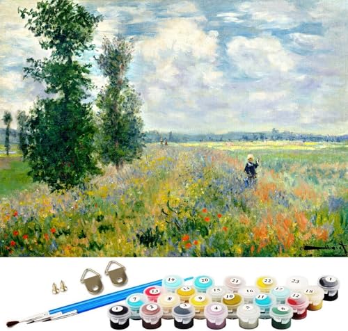 Wowdecor, Malen nach Zahlen, Kits für Erwachsene und Kinder, Gemälde zum Selbstmalen mit Zahlen – Monet Teebaum-Blumen, 40 x 50 cm, Leinwandbild – neu geprägte Leinwand, Frameless von WOWDECOR