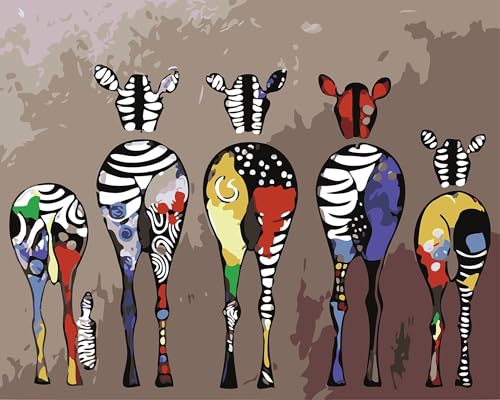 Wowdecor DIY Malen nach Zahlen Kits Geschenk für Erwachsene Kinder, Malen nach Zahlen Home Haus Dekor - Bunte Zebra Familie 40 x 50 cm ohne Rahmen Wowdecor DIY Malen nach Zahlen Kits Geschenk für Erwachsene Kinder, Malen nach Zahlen Home Haus Dekor - Bunte Zebra Familie 40 x 50 cm ohne Rahmen von WOWDECOR