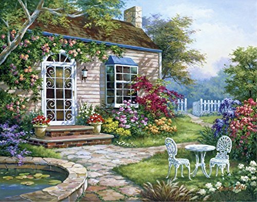 Wowdecor DIY Malen nach Zahlen Kits Geschenk für Erwachsene Kinder, Malen nach Zahlen Home Haus Dekor - Wald Blumen Garten Hütte Landschaft 40 x 50 cm Ohne Rahmen Wowdecor DIY Malen nach Zahlen Kits Geschenk für Erwachsene Kinder, Malen nach Zahlen Home Haus Dekor - Wald Blumen Garten Hütte Landschaft 40 x 50 cm Ohne Rahmen von WOWDECOR
