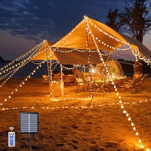 WOWDSGN 10m 100LED Solar Lichterkette für Außen & Innen - Wasserdicht, Garten und Balkon Lichterkette, Einfache Installation, Lange Leuchtdauer - Perfekt für Partybeleuchtung und Pavillon Beleuchtung von WOWDSGN