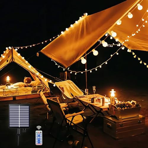 WOWDSGN 20m 200LED Solar Lichterkette für Außen & Innen - Wasserdicht, Garten und Balkon Lichterkette, Einfache Installation, Lange Leuchtdauer - Perfekt für Partybeleuchtung und Pavillon Beleuchtung von WOWDSGN