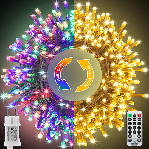 WOWDSGN 30M 300LED Lichterkette Warmweiß und Bunt Dimmbar, 11 Modi Timer Strombetrieben IP44 wasserdicht LED Lichterkette für Innen Außen Weihnachten Weihnachtsbaum Haus Party Garten Deko WOWDSGN 30M 300LED Lichterkette Warmweiß und Bunt Dimmbar, 11 Modi Timer Strombetrieben IP44 wasserdicht LED Lichterkette für Innen Außen Weihnachten Weihnachtsbaum Haus Party Garten Deko von WOWDSGN