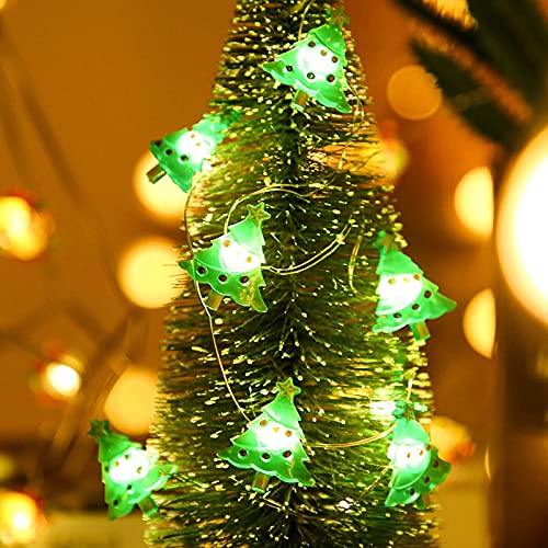 WOXIHUAN 2M LED Lichterkette Außen Innen Lichterketten Vorhang Batteriebetrieben Bunt Weihnachtsbeleuchtung Schneemann Lichter Weihnachten Deko Beleuchtung für Party Garten von WOXIHUAN