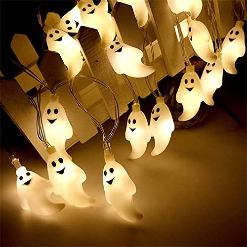 Halloween Lichterkette Geister LED Lichterketten Batteriebetrieben Lichter Halloween Kürbis Laterne Party Dekoration Indoor Outdoor Grusel Lampe Halloween Deko für Terrasse Balkon Garten von WOXIHUAN