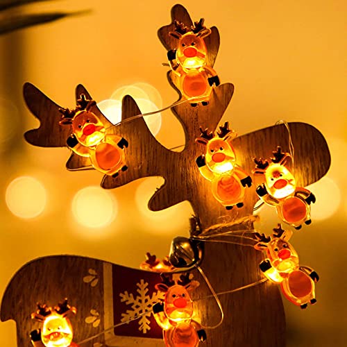 WOXIHUAN 3M Lichterkette Innen Weihnachten Lichter Batteriebetrieben mit 30 Led Schneemann Lichterketten Vorhang Deko Beleuchtung Weihnachtsbeleuchtung für Party Garten Balkon von WOXIHUAN