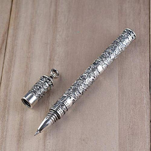 S925 Silberner Retro Thailändischer Silberner Textraumkalligraphie-Geschenkschreibens-Glückverheißender Wolkenmustersilberstift, WOZUIMEI, Wie gezeigt, 925er Silber von WOZUIMEI