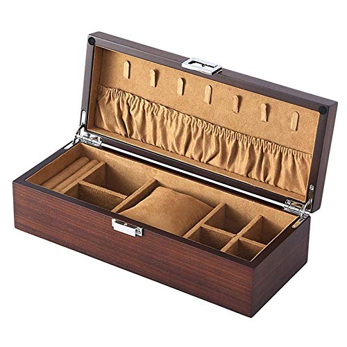 WOZUIMEI Schmucketui Veranstalter Schmuckschatulle Holzvitrine Klassisches Wildleder Retro Mehrzweck Hochleistungs Ring Halskette Armband Uhr Aufbewahrungsbox WOZUIMEI Schmucketui Veranstalter Schmuckschatulle Holzvitrine Klassisches Wildleder Retro Mehrzweck Hochleistungs Ring Halskette Armband Uhr Aufbewahrungsbox von WOZUIMEI