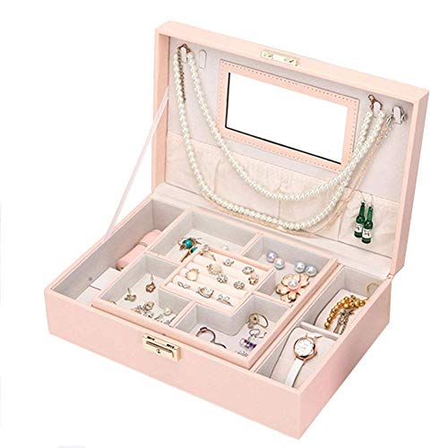 WOZUIMEI Schmuckschatulle Aufbewahrungsbox Veranstalter Leder Home Geschenk Hochzeit Desktop Prinzessin Mädchen Große Kapazität mit Schloss Uhr Armband Halskette Aufbewahrungsbox Trinket BoxRosa WOZUIMEI Schmuckschatulle Aufbewahrungsbox Veranstalter Leder Home Geschenk Hochzeit Desktop Prinzessin Mädchen Große Kapazität mit Schloss Uhr Armband Halskette Aufbewahrungsbox Trinket BoxRosa von WOZUIMEI