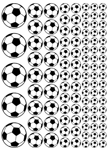 100 Aufkleber, Fußball, Sticker, 15-50 mm, aus PVC, Folie, bedruckt, selbstklebend, EM, WM, Bundesliga von WP Fußball Aufkleber