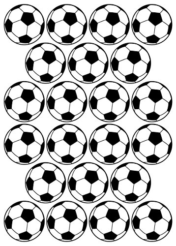 22 Aufkleber, Fußball, Sticker, 50 mm, aus PVC, Folie, bedruckt, selbstklebend, EM, WM, Bundesliga von WP Fußball Aufkleber