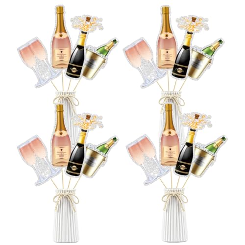 Champagner-Tafelaufsatz, Prost und Bier, Tischdekoration, Party-Dekoration, Weinflasche für Junggesellinnenabschied, 16 Stück Champagner-Tafelaufsatz, Prost und Bier, Tischdekoration, Party-Dekoration, Weinflasche für Junggesellinnenabschied, 16 Stück von WPCTYQ