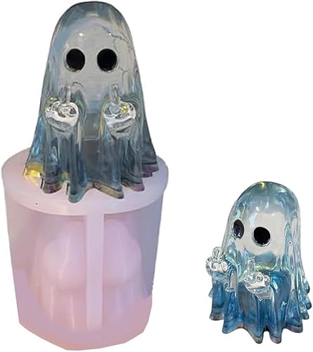 Handgemachtes Mittelfinger-Geist-Ornament, Süße Halloween-Dekorformen, DIY-Bastelharz-Gießformen, Wohndekorationsgeschenke, For Halloween-Dekor Und Ornamente(1pcs) von WPDUIODF