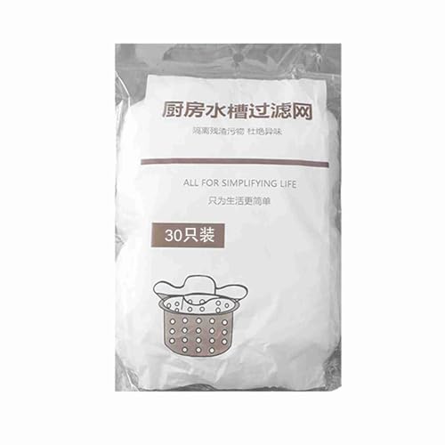 WPKD BLUEIY 30 Stück Netz-Spülbeckenbeutel, effiziente Filtration, multifunktional, Spülbeckennetz, Abflusssiebbeutel für Küche und Bad, Einweg-Abflusssack aus Netzstoff WPKD BLUEIY 30 Stück Netz-Spülbeckenbeutel, effiziente Filtration, multifunktional, Spülbeckennetz, Abflusssiebbeutel für Küche und Bad, Einweg-Abflusssack aus Netzstoff von WPKD BLUEIY