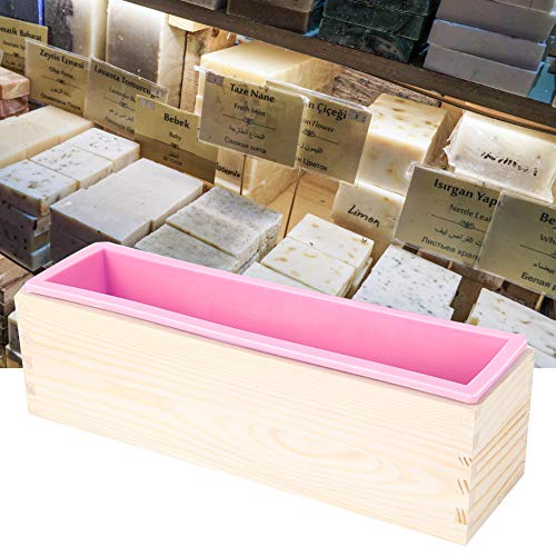 WPKD BLUEIY 900 ml rechteckige Silikonseife, DIY-Werkzeug zum Backen von Kuchen und Chote, Rosa, flexible Seife und Kuchen für kreatives Backen, 28 x 14 von WPKD BLUEIY