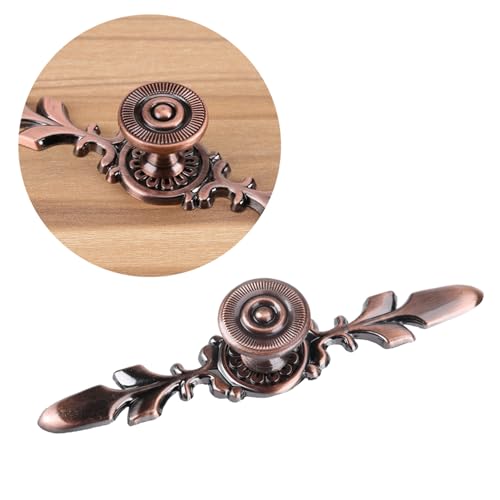 WPKD BLUEIY Möbel Griffe, Retro Europäischen Stil Möbel Schublade Schrank Schreibtisch Türknopf ziehen Griff Hardware Vintage Bronze Farbe Zinklegierung Möbelknöpfe Home Decor(Rote Bronze) von WPKD BLUEIY