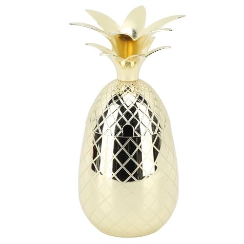 WPKD BLUEIY Weinbecher Edelstahl, Stemless Weinbecher mit Deckel,Weintrinkbecher mit Deckel,500 Ml,Ananasform Trinkgläser Travel Becher für Milk, Kaffee, Wein, Champagner(Goldene Farbe) von WPKD BLUEIY