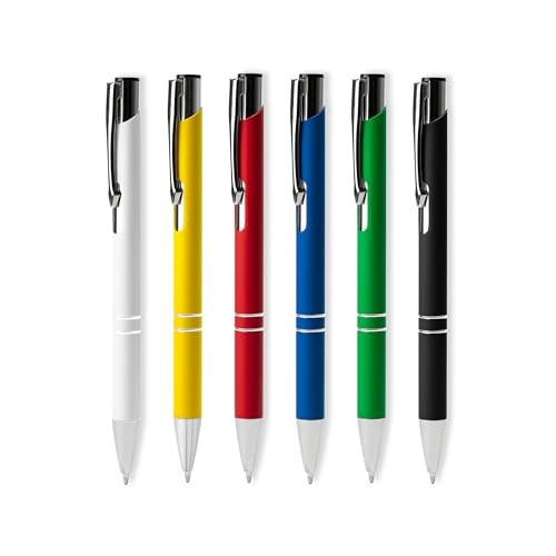 50x Kugelschreiber aus Metall Cosmos Soft rot – rutschfeste Softtouch-Oberfläche, langlebige schwarze Jumbo-Mine, Premium Werbestift in Farben nach Wahl – ideal als Give-away oder Bürobedarf von WPRO