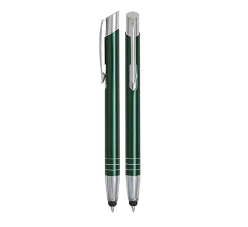 WPRO 2-in-1 Kugelschreiber Touchpen Set 2 Stück grün | Stylus Pen mit feiner Spitze für Smartphone Tablet | Eingabestift & Kugelschreiber von WPRO