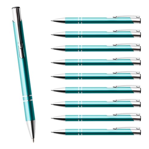 WPRO 50 Stück Metall Kugelschreiber aquamarin | Blauschreibende austauschbare Großraummine | Metallclip | Hochwertig | Für Büro und Studium WPRO 50 Stück Metall Kugelschreiber aquamarin | Blauschreibende austauschbare Großraummine | Metallclip | Hochwertig | Für Büro und Studium von WPRO
