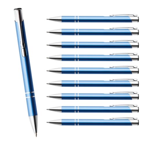 WPRO 50 Stück Metall Kugelschreiber blau | Blauschreibende austauschbare Großraummine | Metallclip | Hochwertig | Für Büro und Studium WPRO 50 Stück Metall Kugelschreiber blau | Blauschreibende austauschbare Großraummine | Metallclip | Hochwertig | Für Büro und Studium von WPRO