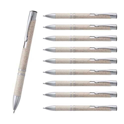 WPRO Kugelschreiber 10er Set HAY beige – nachhaltige Weizenfaser-Stifte mit blauer Jumbo-Mine, nachfüllbar, umweltfreundlich für Schule Büro und Alltag WPRO Kugelschreiber 10er Set HAY beige – nachhaltige Weizenfaser-Stifte mit blauer Jumbo-Mine, nachfüllbar, umweltfreundlich für Schule Büro und Alltag von WPRO